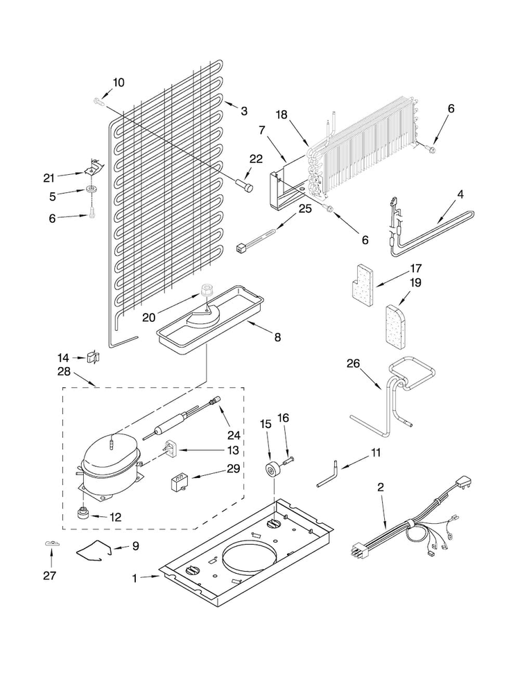 Unit Parts Diagram and Parts List for A6TXNWFXW00  Amana Refrigerator