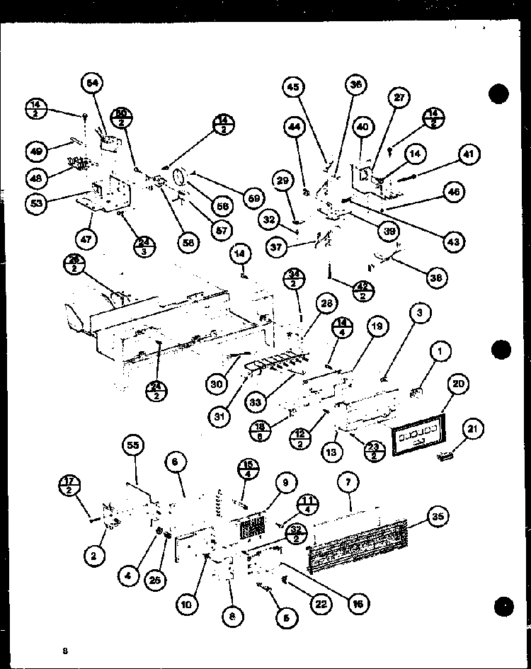 Control Diagram and Parts List for RC-8 P76900-1M Amana Microwave