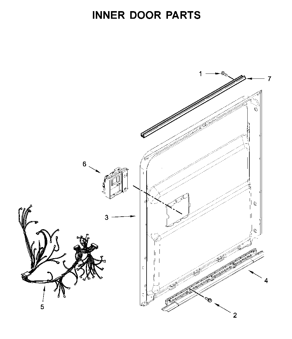 Inner door parts Diagram and Parts List for MDB7959SHZ1  Maytag Dishwasher
