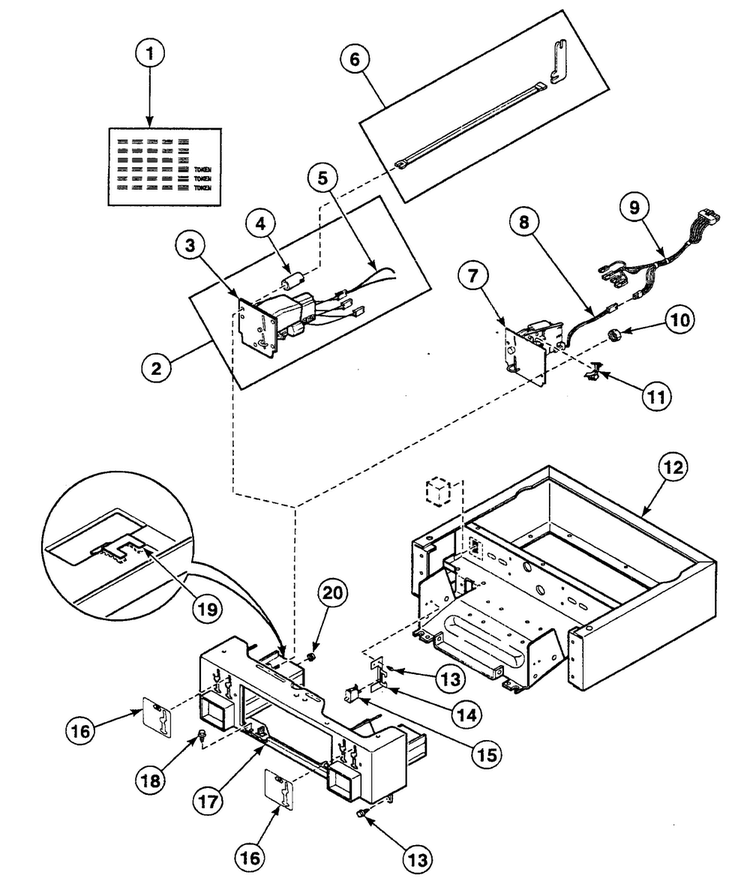 Control Panel 2 Diagram and Parts List for SSEB17WJ1500  Speed Queen Dryer