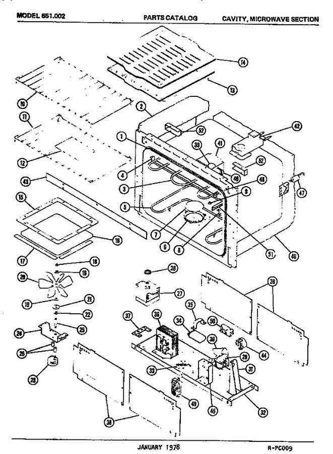 04 - Page 1 Diagram and Parts List for 651002  Litton Microwave Oven Combo