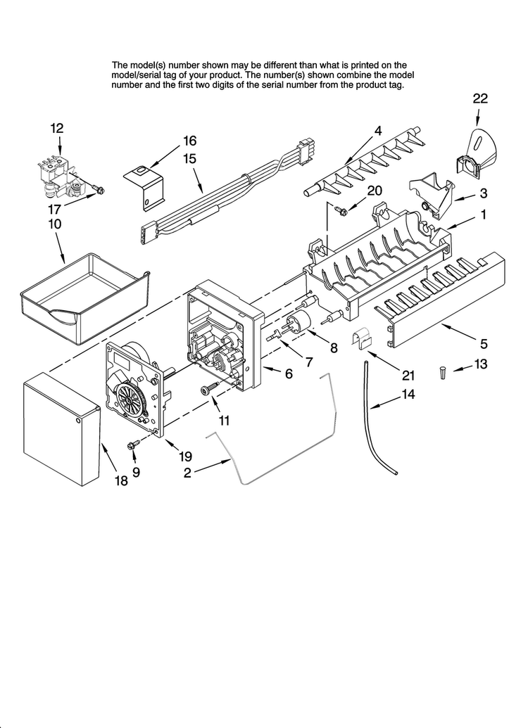 Icemaker Parts, Optional Parts Diagram and Parts List for JFD2589KEP12  Jenn-Air Refrigerator