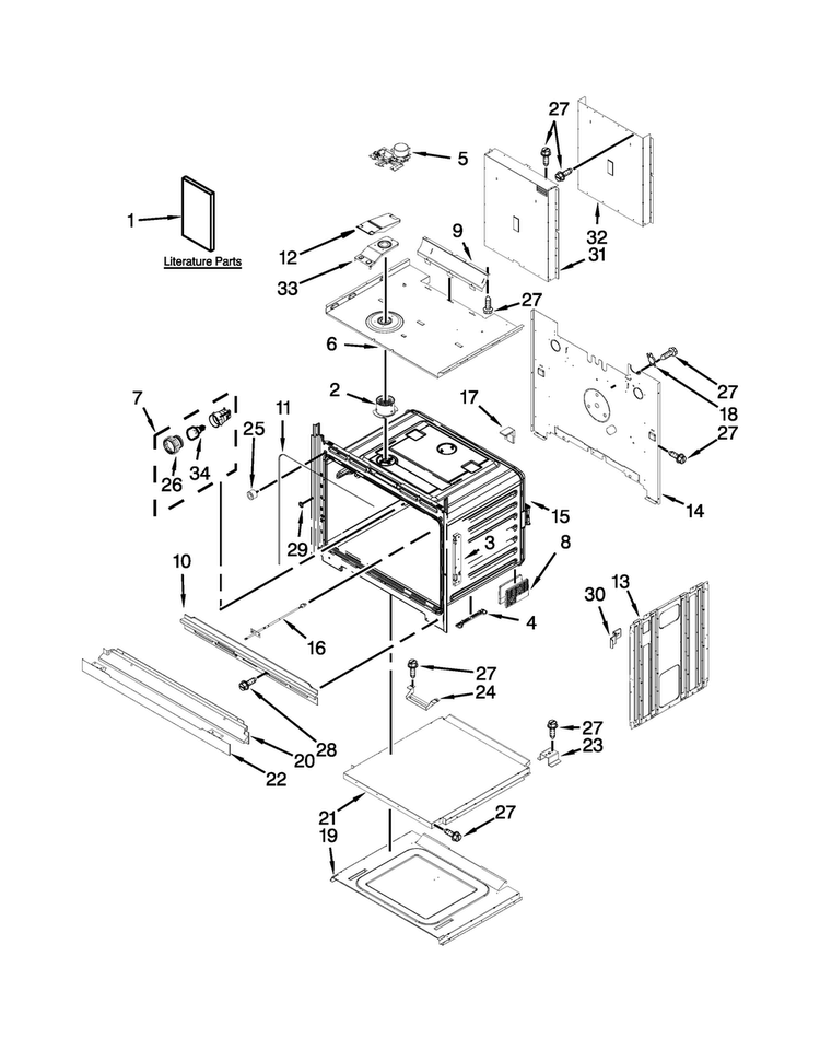 Oven Parts Diagram and Parts List for MEW7527AW01  Maytag Wall Oven