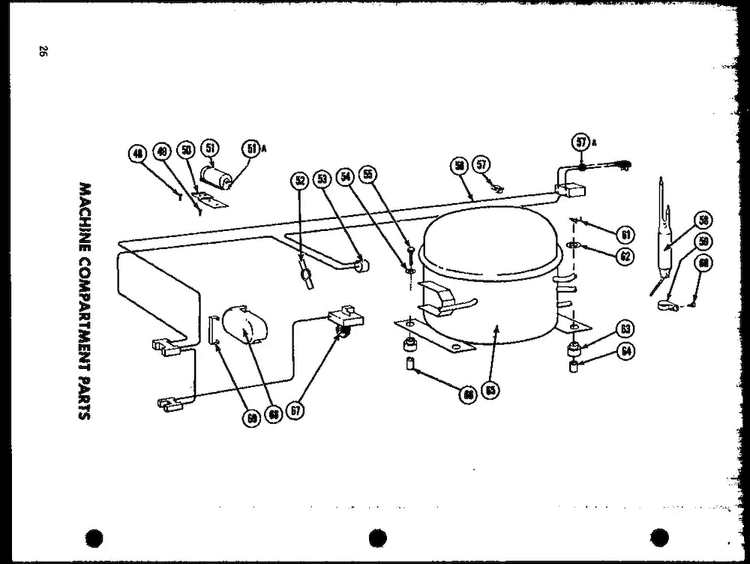 Machine Compartment Parts Diagram and Parts List for C11F P60116-1W Amana Freezer