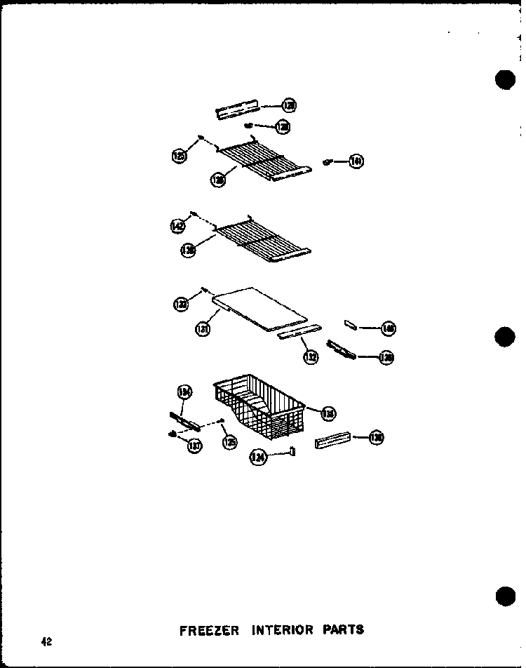Freezer Interior Parts Diagram and Parts List for SRI19W-AG-P60340-24WG  Amana Refrigerator