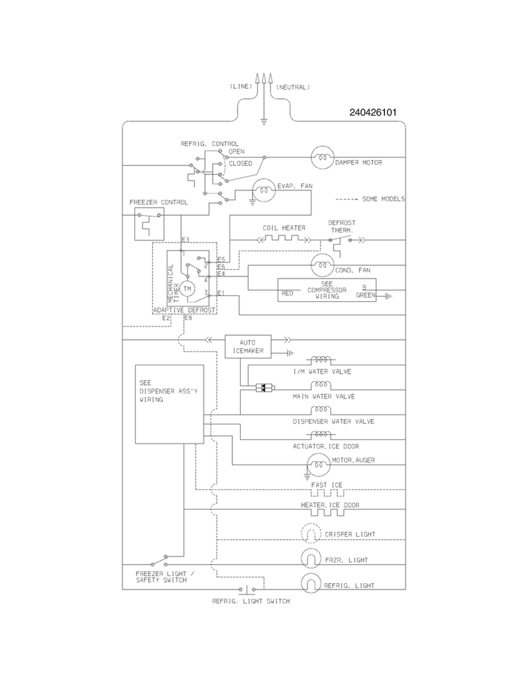Wiring Schematic Diagram and Parts List for CRSH268MS7  Crosley Refrigerator