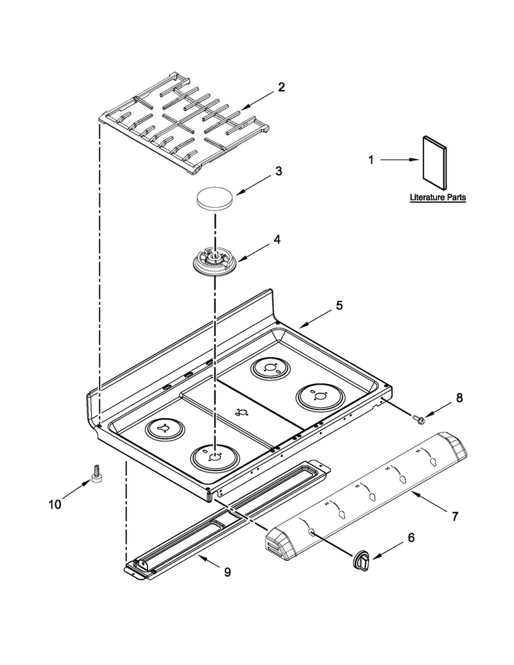 Cooktop Parts Diagram and Parts List for MGT8775XS04  Maytag Range
