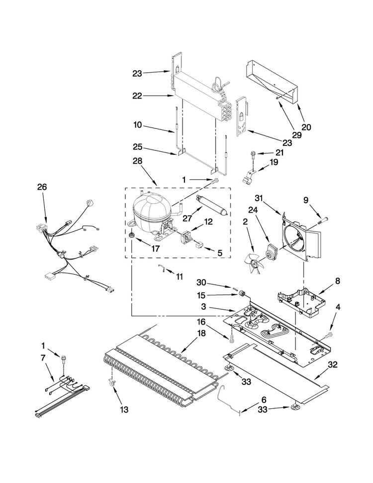 Unit Parts Diagram and Parts List for MFF2558VEM3  Maytag Refrigerator