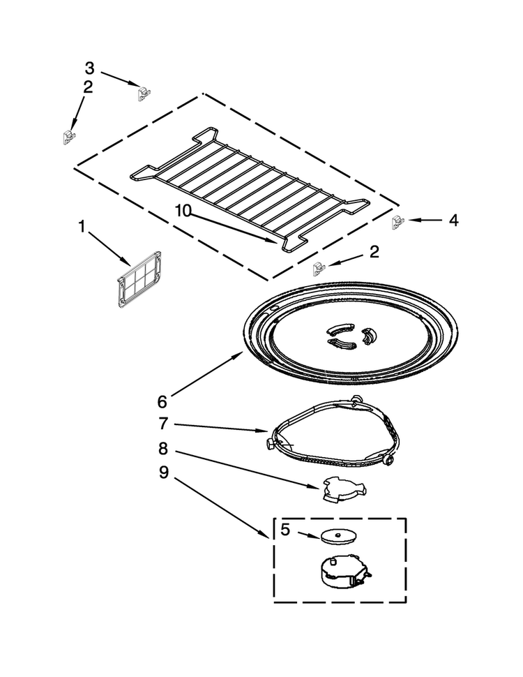 Turntable Parts Diagram and Parts List for MMV4203WB3  Maytag Microwave