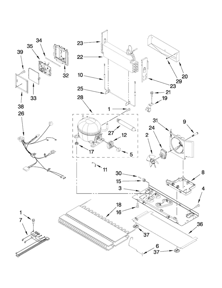 Unit Parts Diagram and Parts List for MFC2061KES10  Maytag Refrigerator