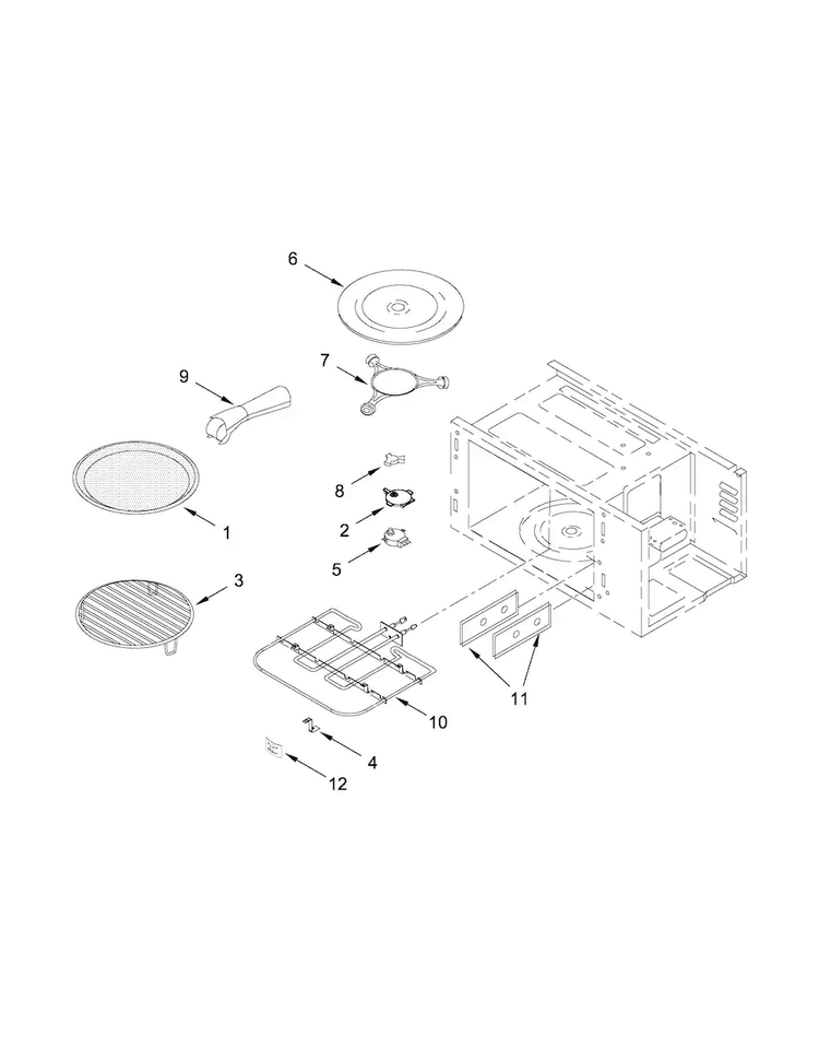 Internal Microwave Parts Diagram and Parts List for JMC2430DS01  Jenn-Air Microwave