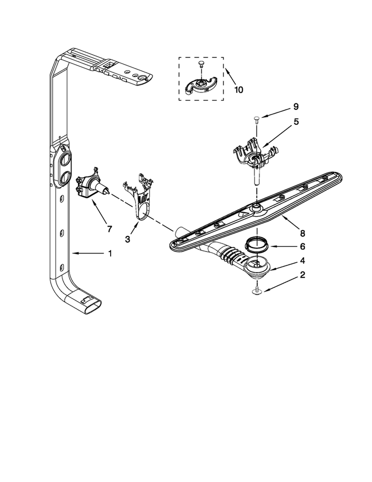 Upper Wash And Rinse Parts Diagram and Parts List for MDBH949PAB0  Maytag Dishwasher