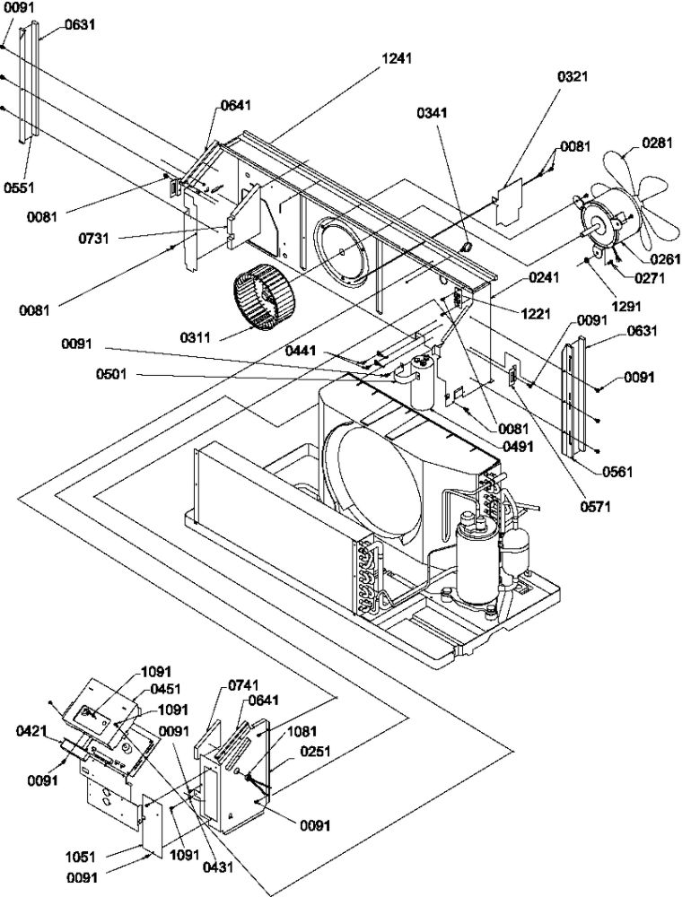 Chassis 2 Diagram and Parts List for PTC094A00HA P1214104R Amana Air Conditioner