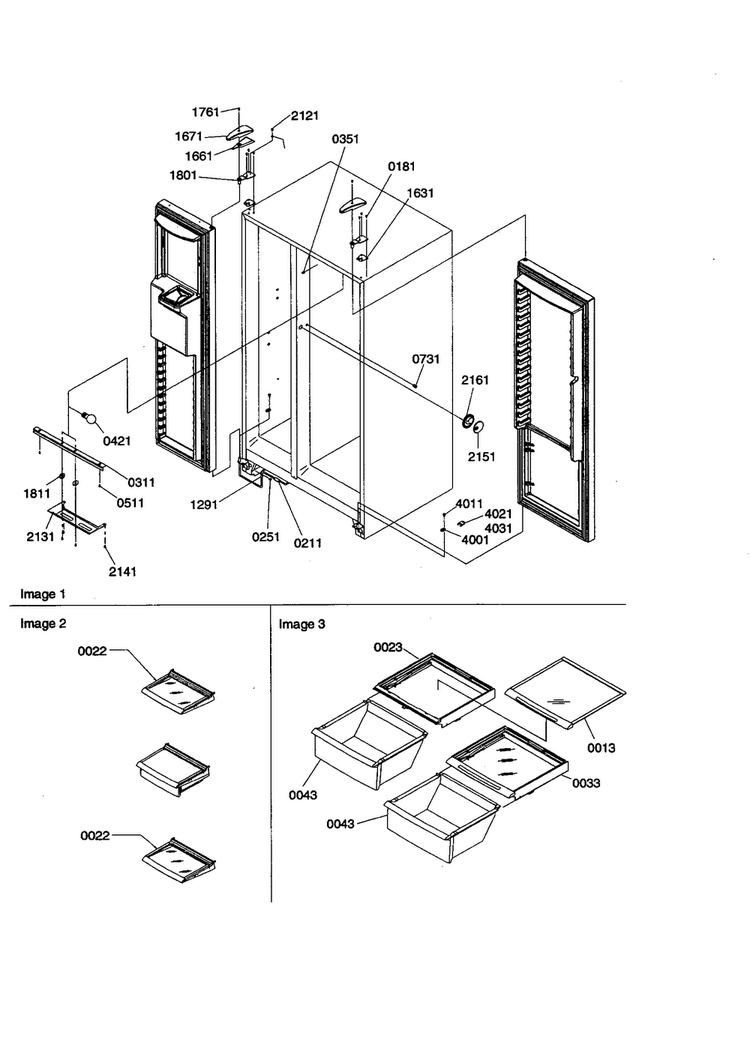 Lights/hinges Diagram and Parts List for SZD26VE-P1315207WE  Amana Refrigerator