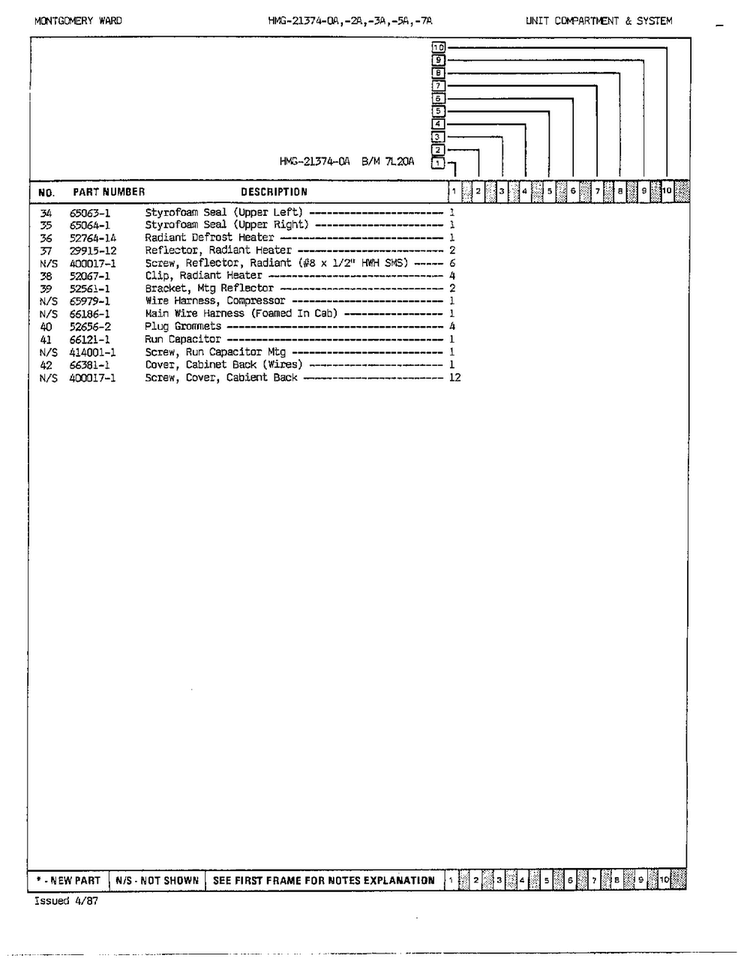 Unit Compartment And System Page 3 Diagram and Parts List for 21374A  Admiral Refrigerator