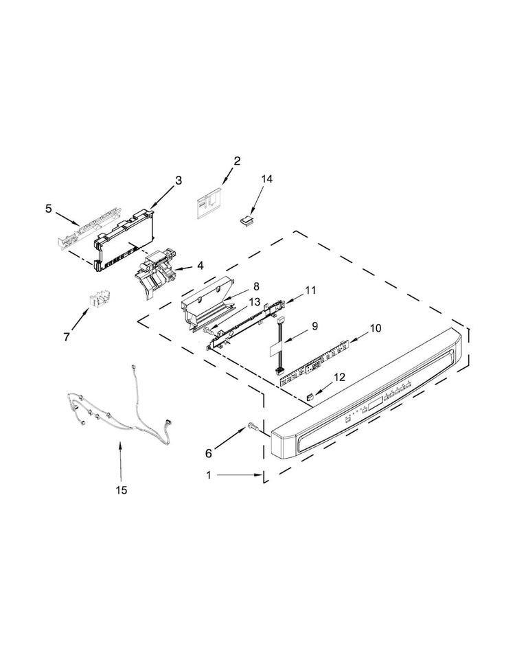 Control Panel And Latch Parts Diagram and Parts List for MDB4949SDH2  Maytag Dishwasher