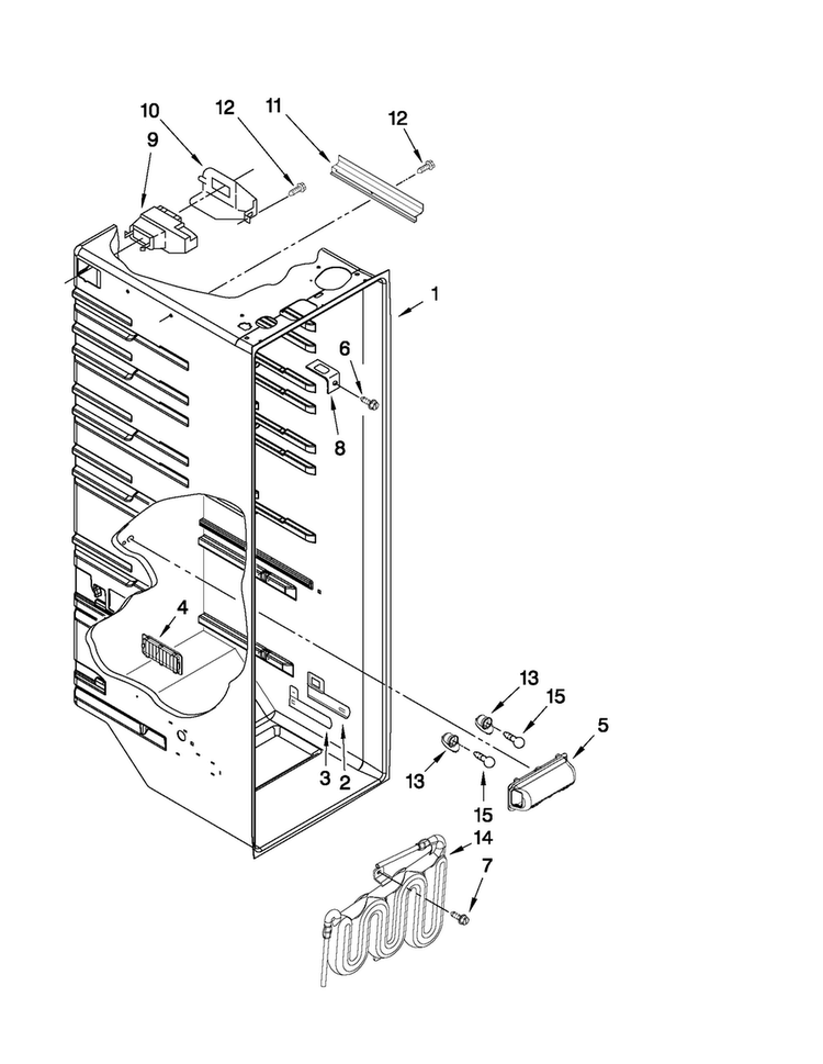 Refrigerator Liner Parts Diagram and Parts List for MSD2254VEY03  Maytag Refrigerator
