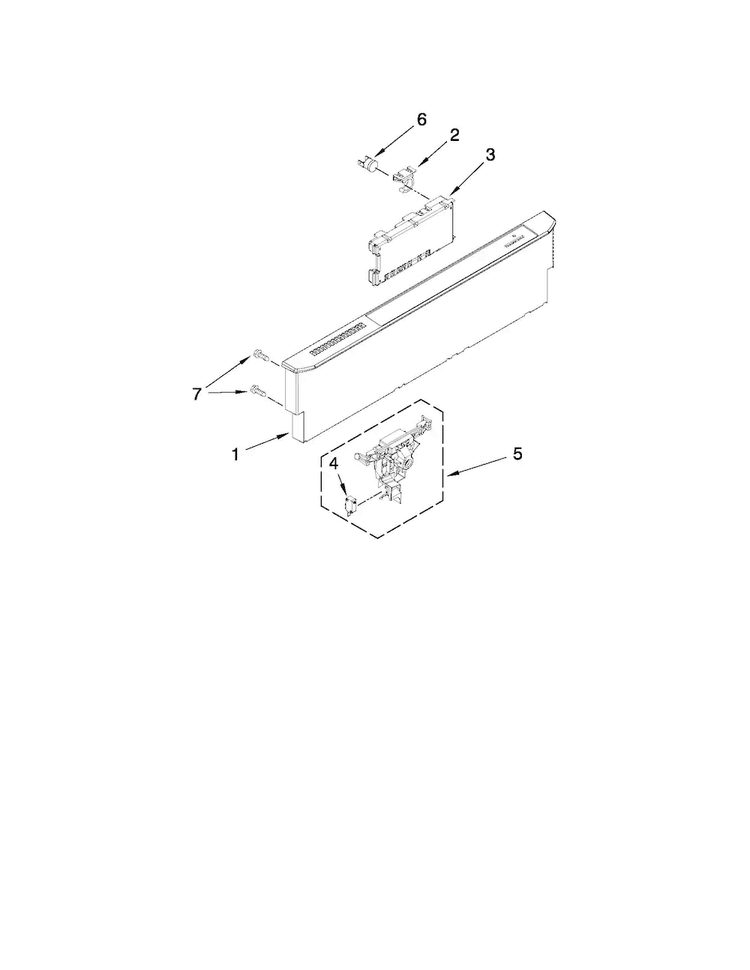 Control Panel And Latch Parts Diagram and Parts List for MDB7759AWB2  Maytag Dishwasher