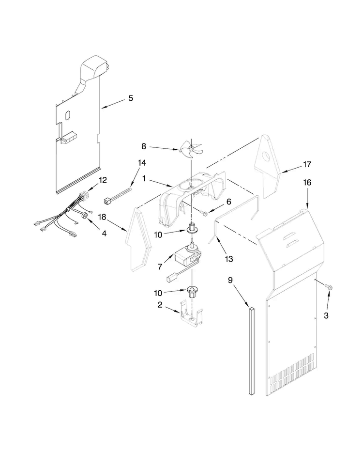 Air Flow Parts Diagram and Parts List for ASD2522WRD03  Amana Refrigerator