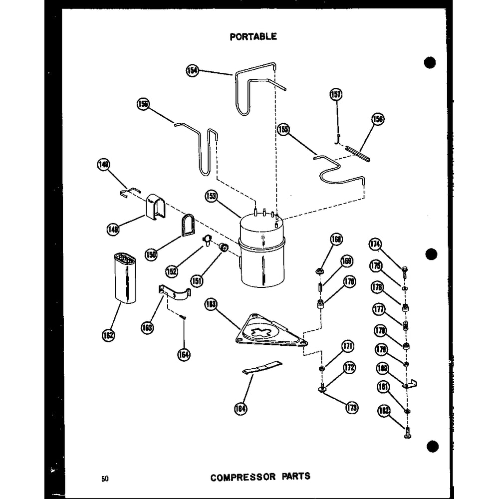 Compressor Parts 2 Diagram and Parts List for 109-2J P54390-83R Amana Air Conditioner