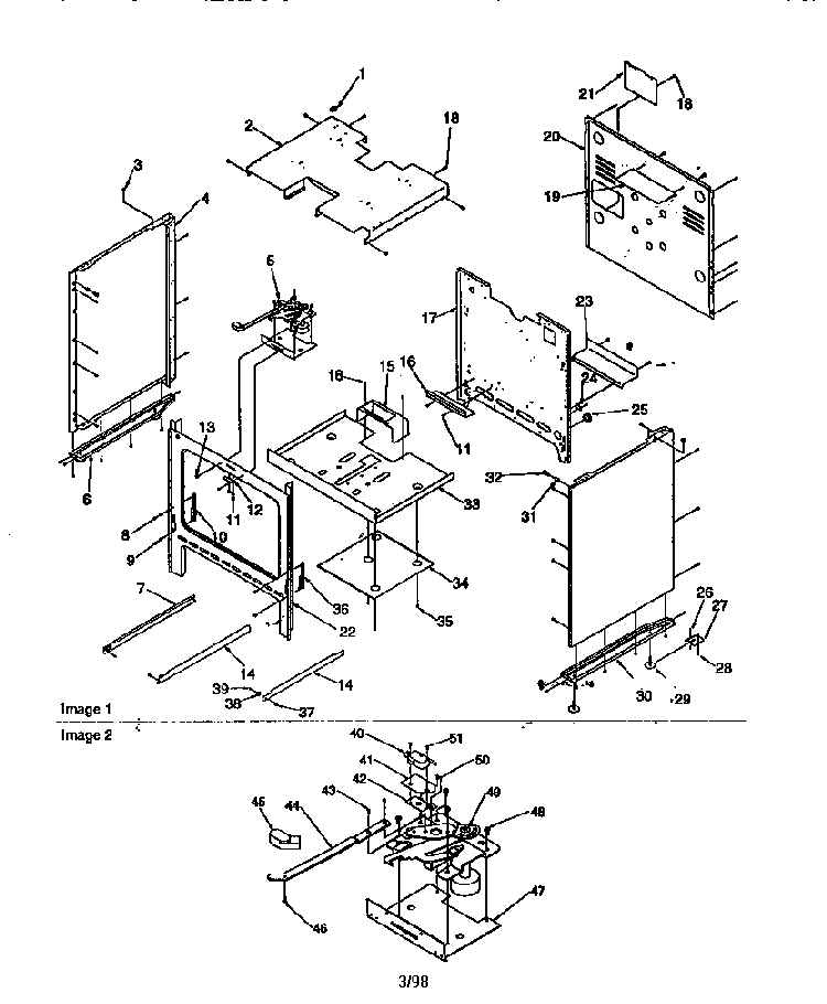 Cabinet Diagram and Parts List for ARG7200W-P1143329NW  Amana Range