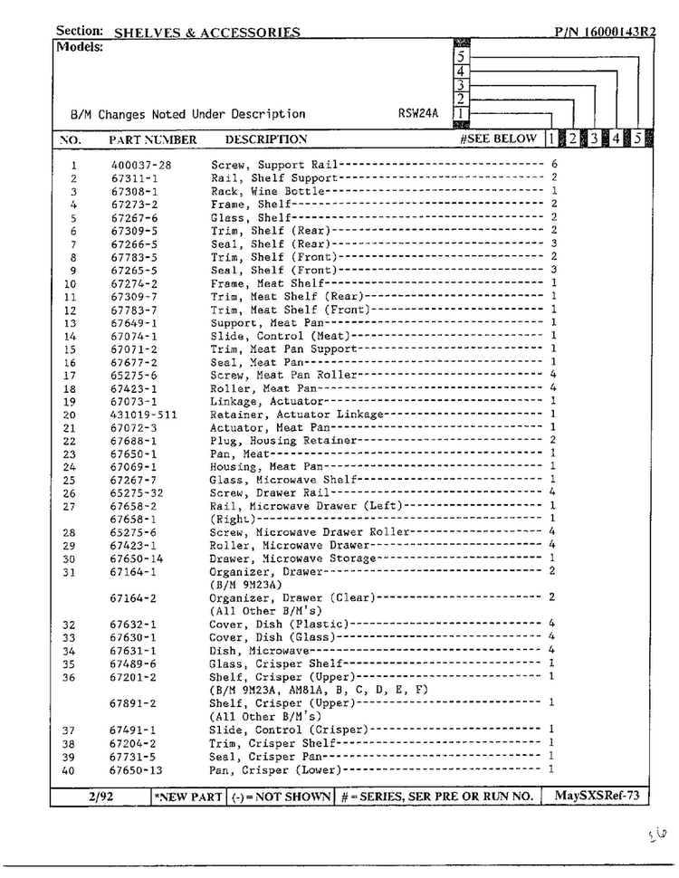Shelves And Accessories Page 2 Diagram and Parts List for 24712  Maytag Refrigerator