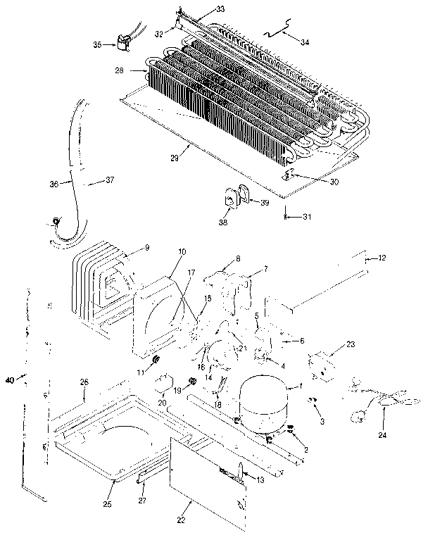 Unit Compartment & System Diagram and Parts List for JRT196B MBJ55B Jenn-Air Refrigerator