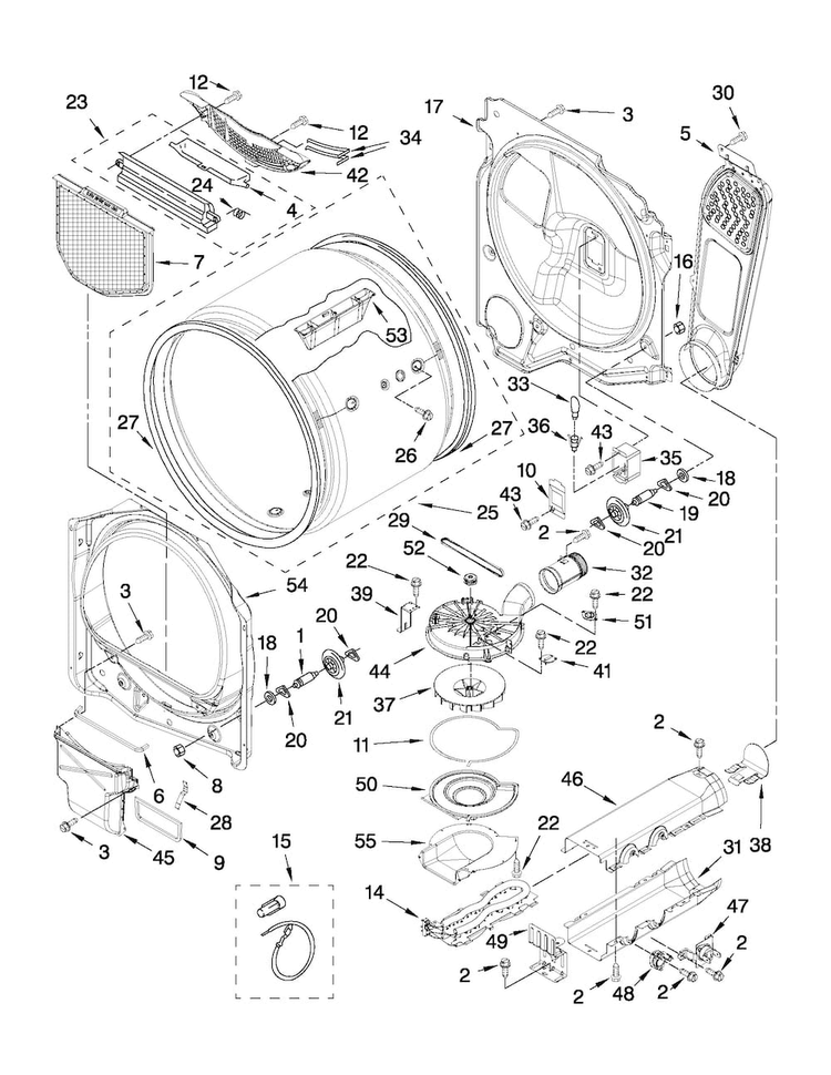 Bulkhead Parts Diagram and Parts List for MEDB750YW1  Maytag Dryer