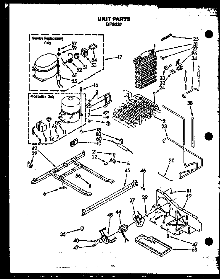 Unit Parts Diagram and Parts List for GFS227 MN11 Caloric Refrigerator