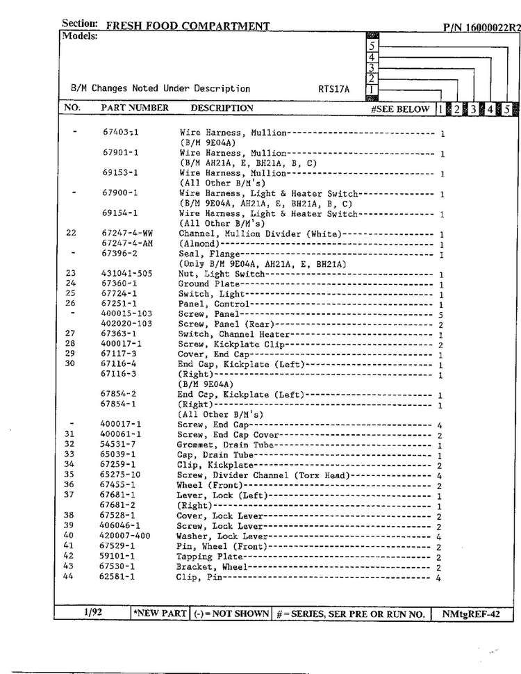 Fresh Food Compartment Page 3 Diagram and Parts List for 17694  Maytag Refrigerator
