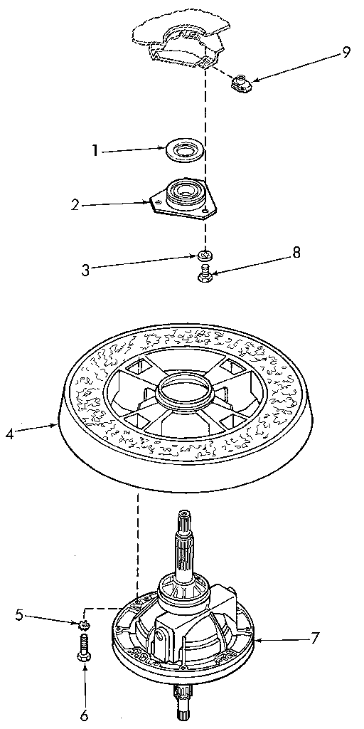 Transmission Assembly And Balance Ring Diagram and Parts List for NA3612L33628  Speed Queen Washer