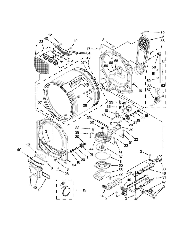 Bulkhead Parts Diagram and Parts List for MEDB880BW0  Maytag Dryer