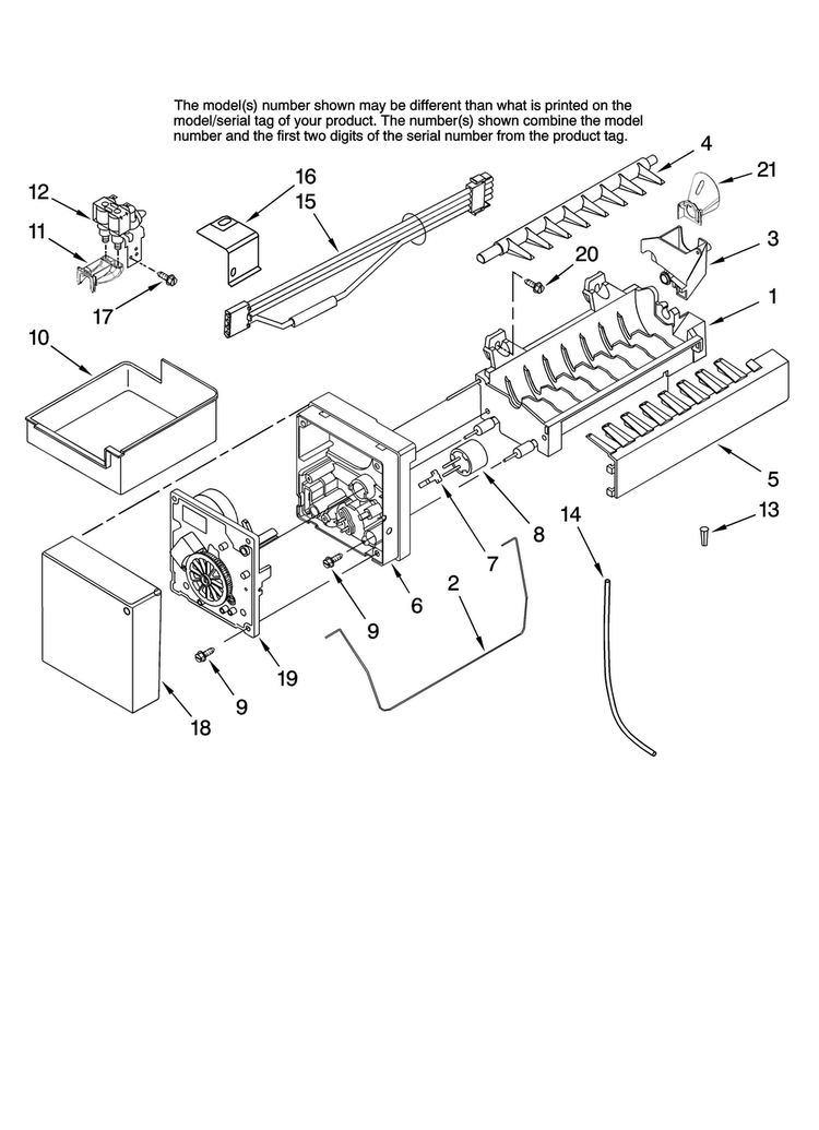 Icemaker Parts, Optional Parts Diagram and Parts List for ABR1922FES12  Amana Refrigerator