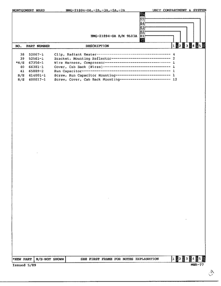 Unit Compartment And System Page 3 Diagram and Parts List for 21894A  Admiral Refrigerator