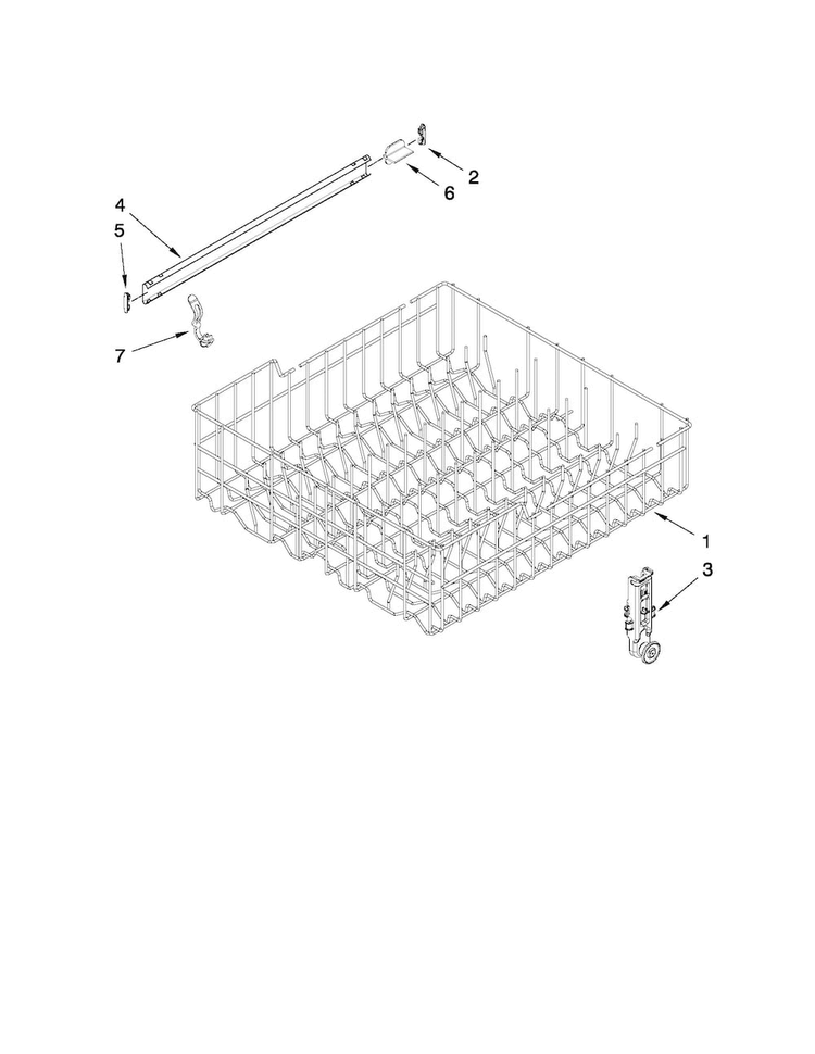 Upper Rack And Track Parts Diagram and Parts List for ADB1600AWW1  Amana Dishwasher