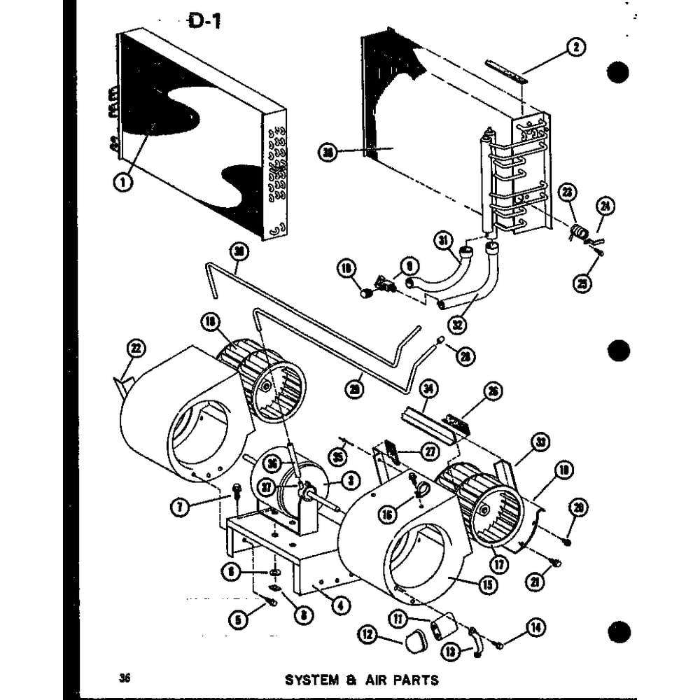 System & Air Parts 1 Diagram and Parts List for EPCG6017-3B P67470-8C Amana Air Conditioner