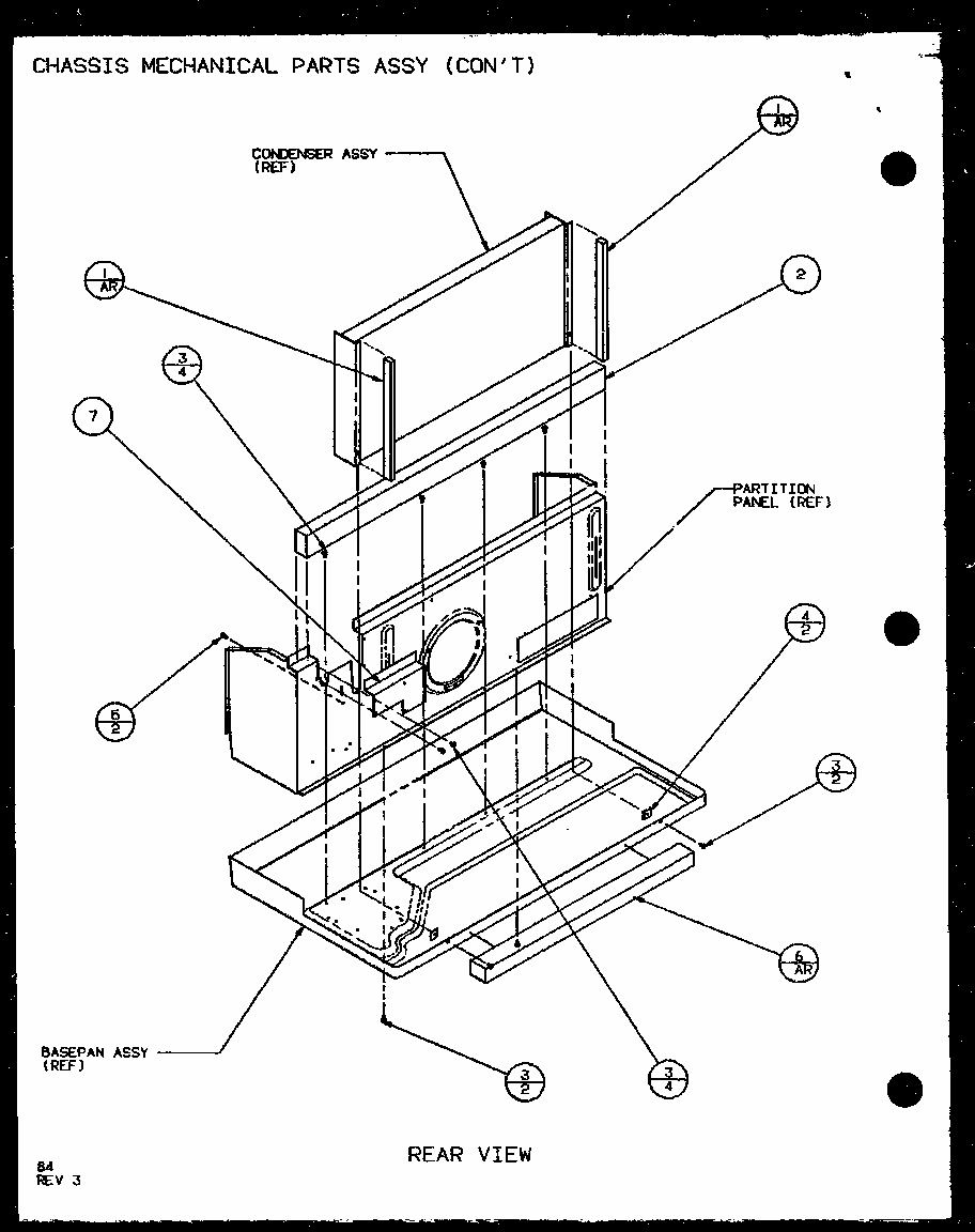 Chassis Mechanical Parts Assy (pth15300e/p9806822r) (pth15400e/p9806922r) (pth15300ec/p9811822r) (pth15400ec/p9872322r) Diagram and Parts List for PTH09400F P1102701R Amana Air Conditioner