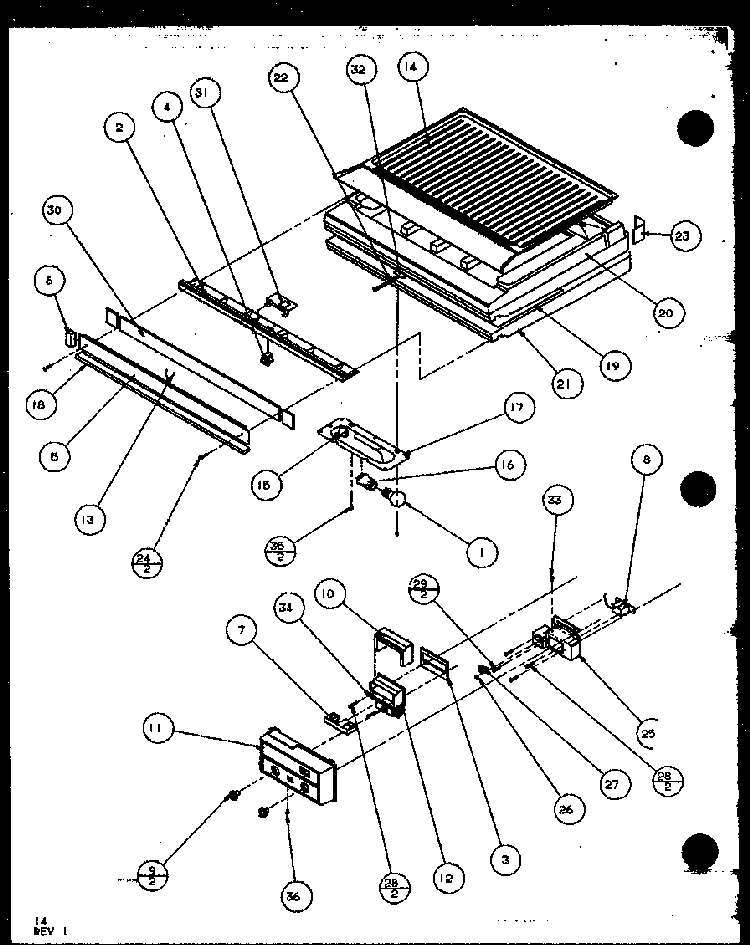 Controls Diagram and Parts List for TR18QB2L-P1111308WL  Amana Refrigerator