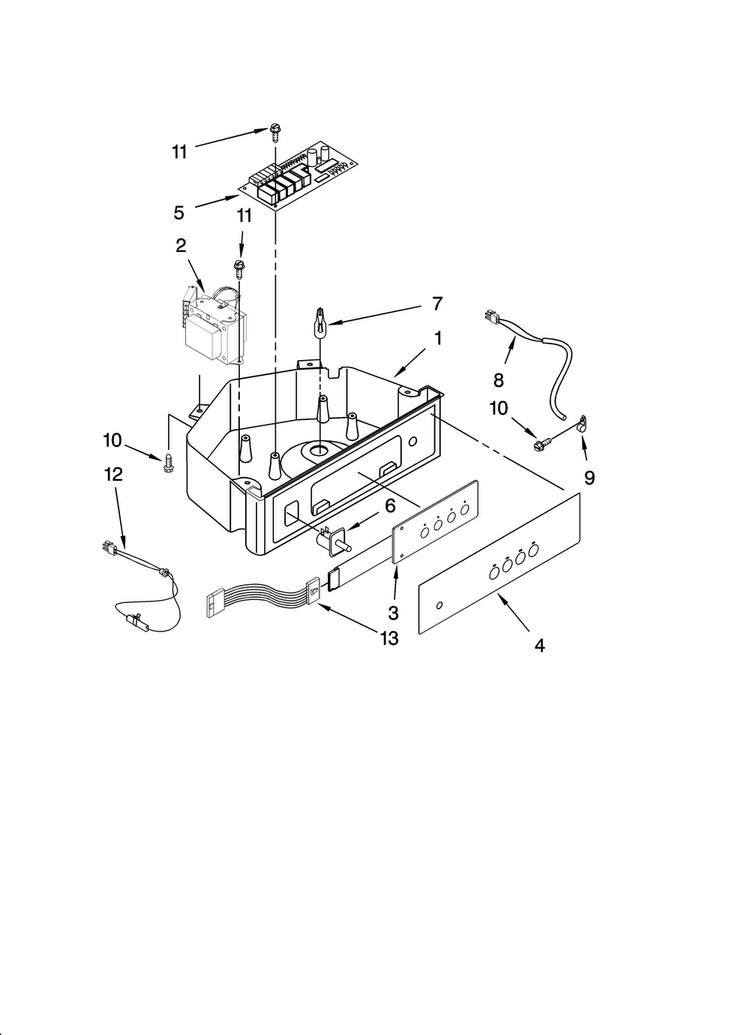 Control Panel Parts Diagram and Parts List for JIM158XBRS2  Jenn-Air Ice Maker