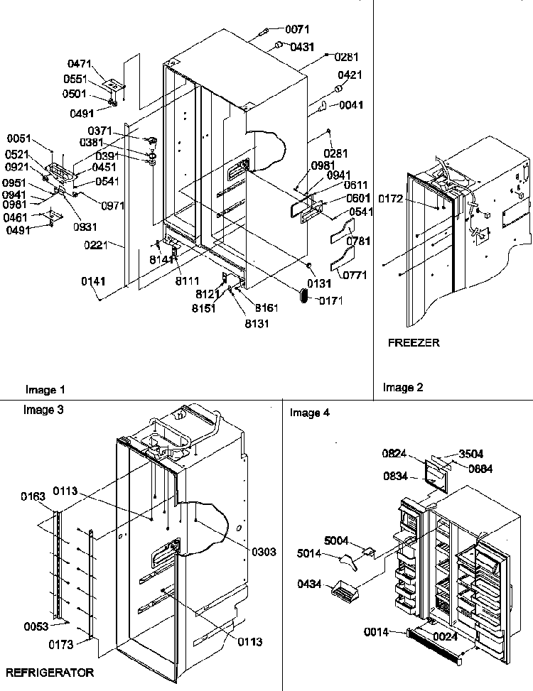 Cabinet Parts And Toe Grille Diagram and Parts List for SRD520TW-P1308801WW  Amana Refrigerator