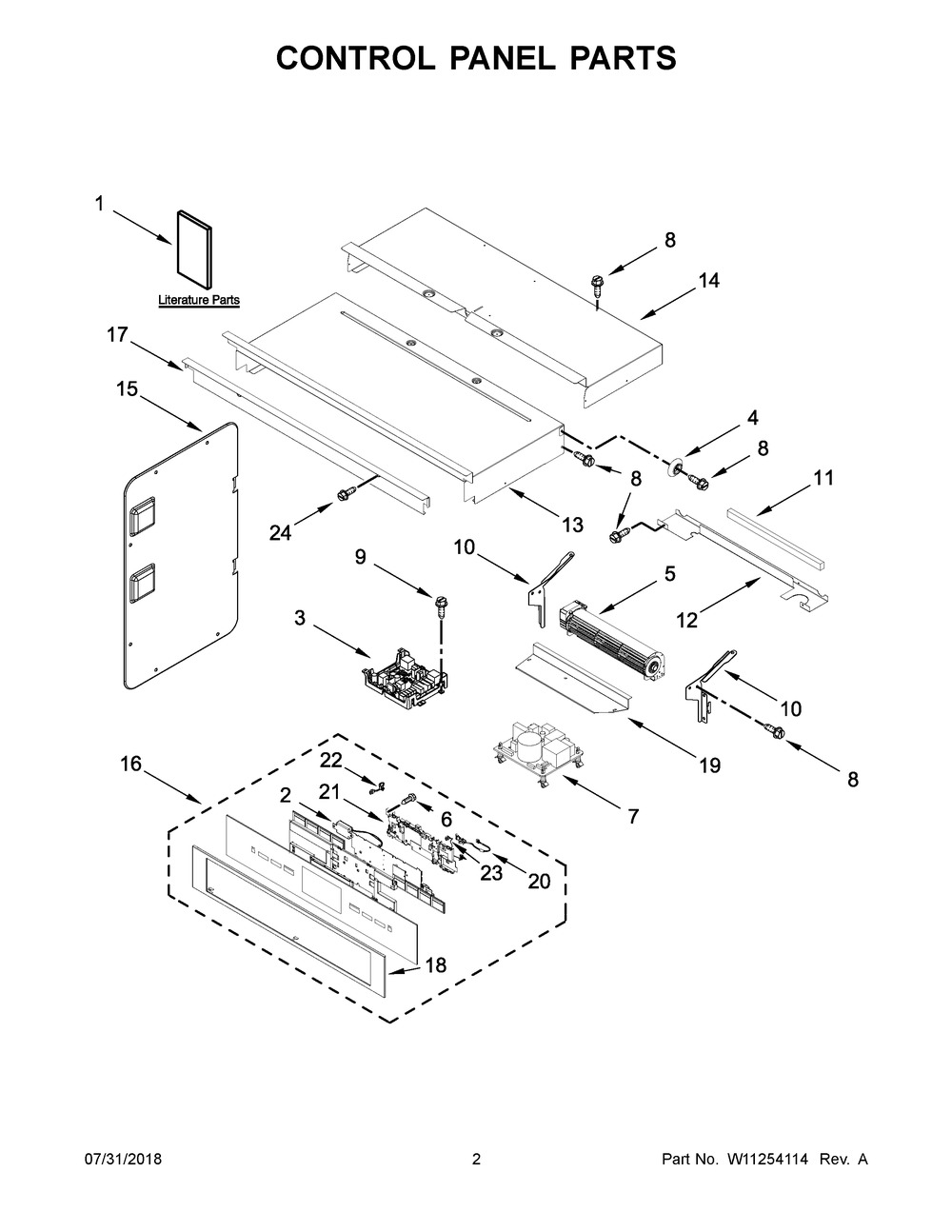 Control Panel Parts Diagram and Parts List for JMW3430DP03  Maytag Microwave Oven Combo