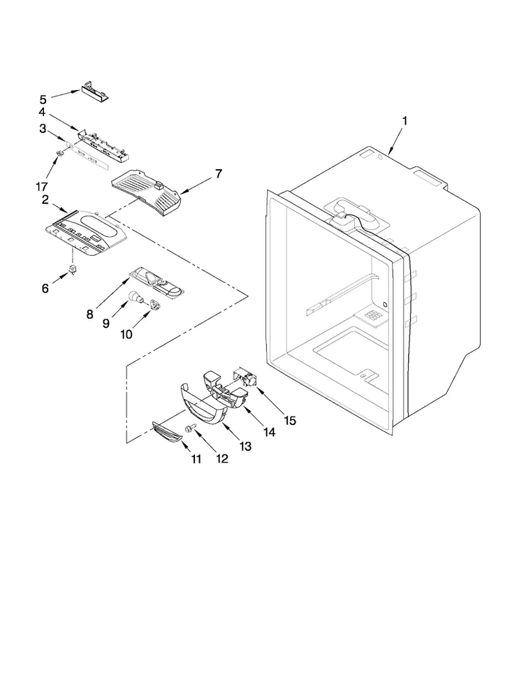 Refrigerator Liner Parts Diagram and Parts List for MFF2258VEM8  Maytag Refrigerator