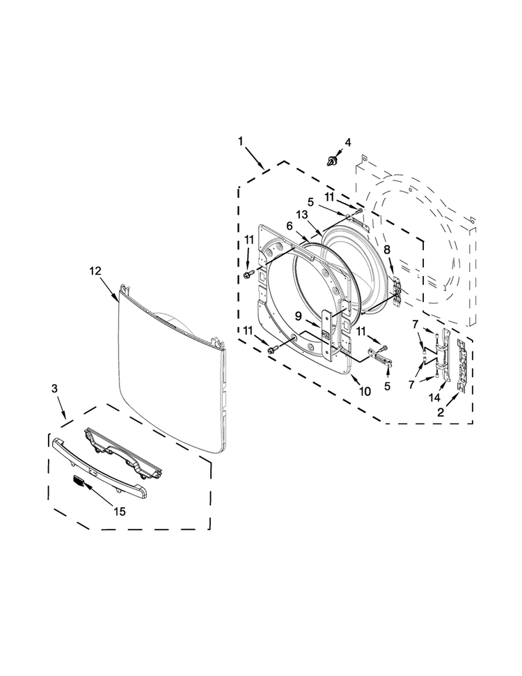 Door Parts Diagram and Parts List for MED7100DW0  Maytag Dryer