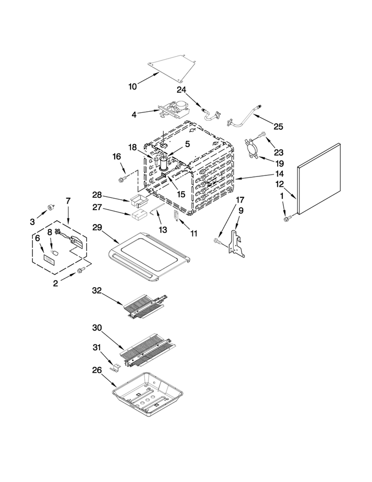 30" Oven Parts Diagram and Parts List for JGRP548WP00  Jenn-Air Range