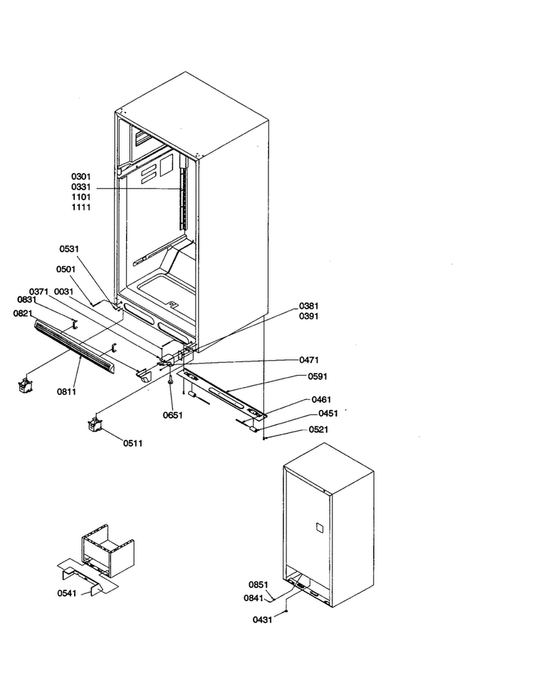 Ladders/lower Cabinet Diagram and Parts List for TX19V2E-P1306303WE  Amana Refrigerator
