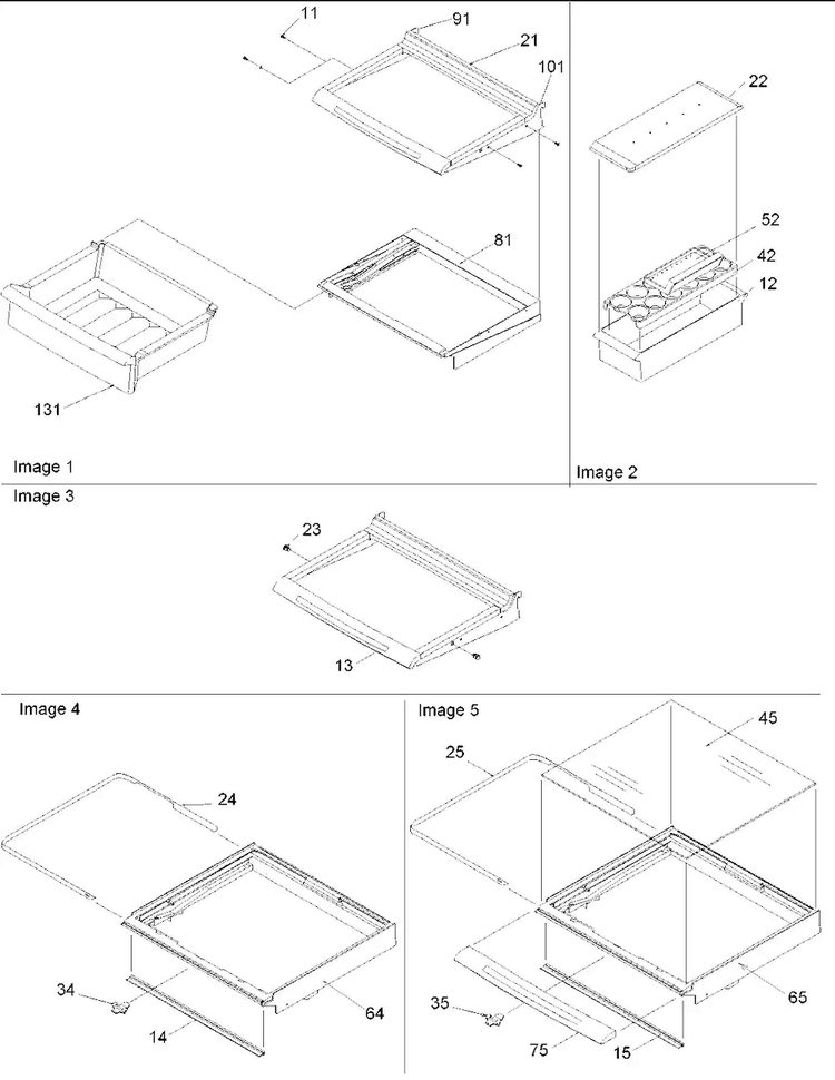 Deli, Shelves & Crisper Assy Diagram and Parts List for SSD522VS-P1320307WS  Amana Refrigerator