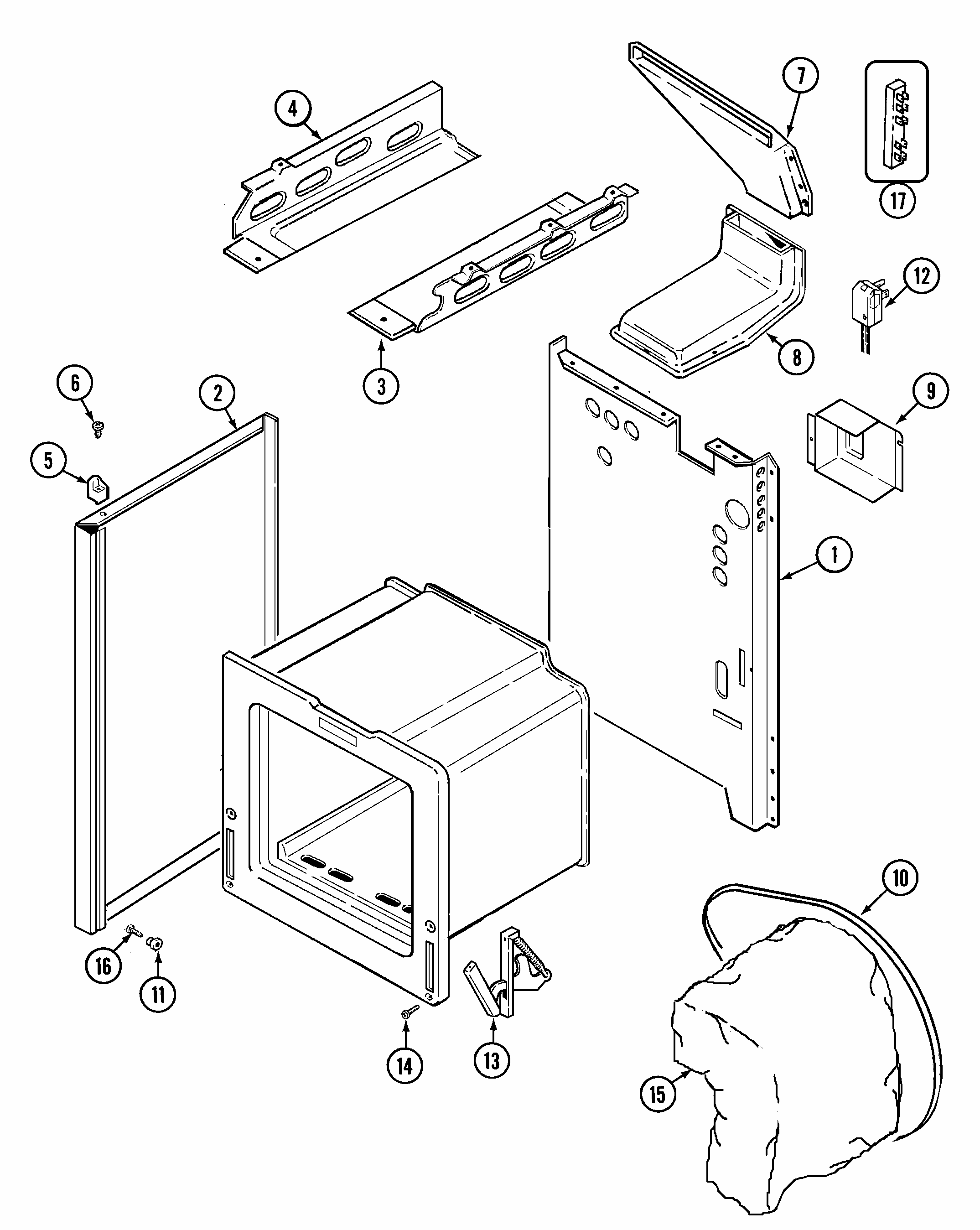 Body Diagram and Parts List for GA31713WAM  Maytag Range