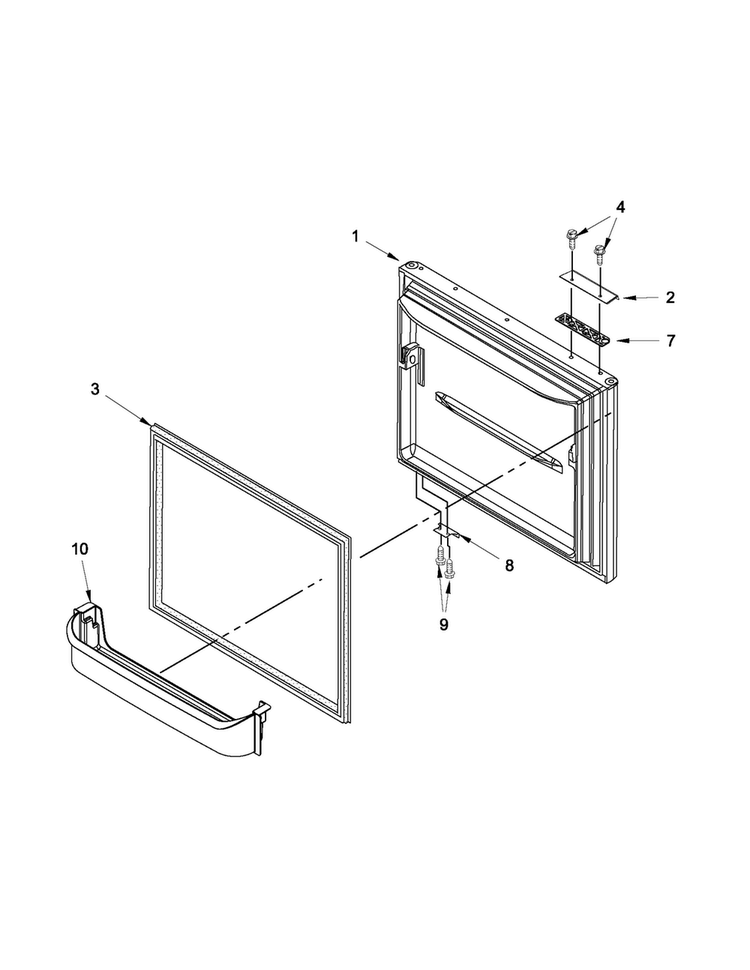 Freezer Door Diagram and Parts List for MBF1953YEB4  Maytag Refrigerator