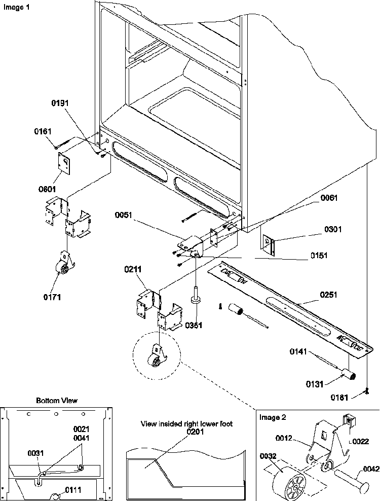 Insulation & Roller Assembly Diagram and Parts List for BH20S5W-P1196503WW  Amana Refrigerator