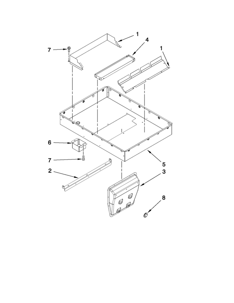 Burner Box Assembly Diagram and Parts List for JED3536WS01  Jenn-Air Cooktop